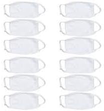 PANYJE Premium 3 layer washable & reusable 10 pack face covering 100% cotton for superior protection UK Seller, lightweight, breathable & soft unisex adult size, machine washable plain white (10 pack)