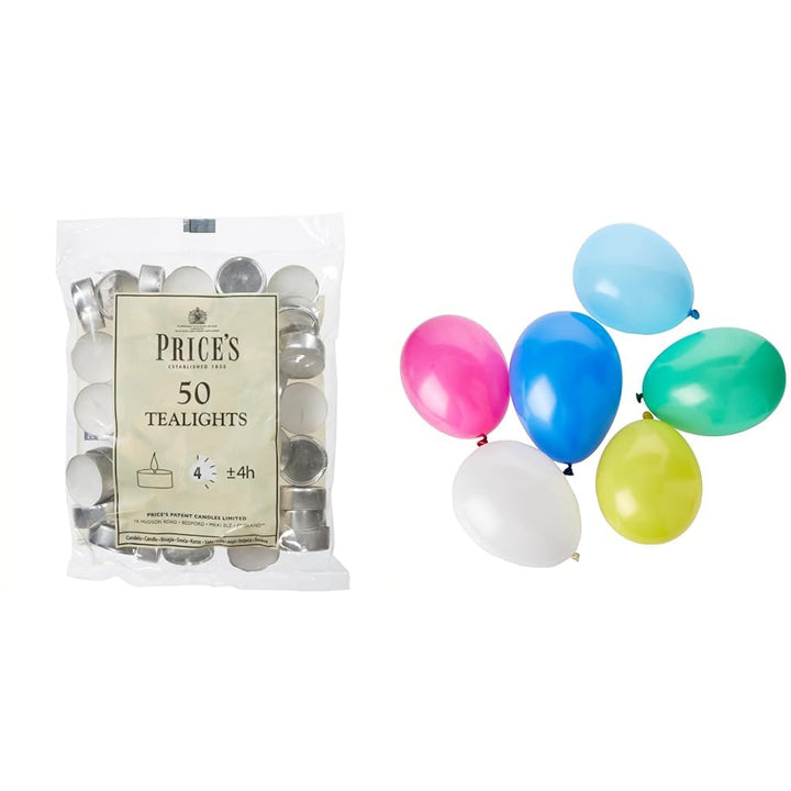 Prices Patent Candles White Tealights Bag, Pack of 50