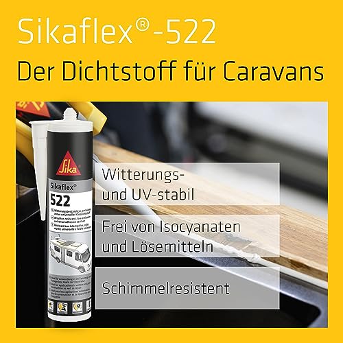 Sika Flex 522 Caravan Steel Grey 300 ml STP Universal Adhesive, Sealant, UV
