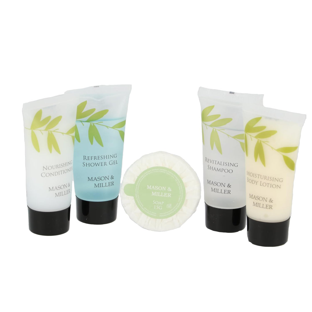Mason & Miller Toiletry Bundle - Shower Gel, Body Lotion, Soap, Conditioner and Shampoo 20ml
