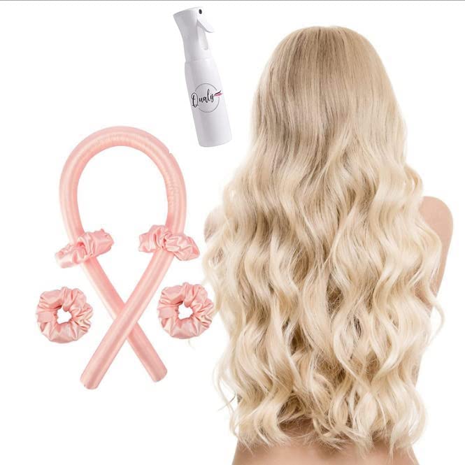 Heatless Hair Curler Headband with Mist Bottle