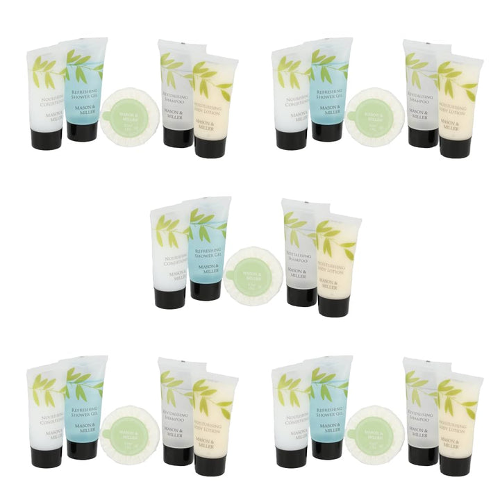 Mason & Miller Toiletry Bundle - Shower Gel, Body Lotion, Soap, Conditioner and Shampoo 20ml