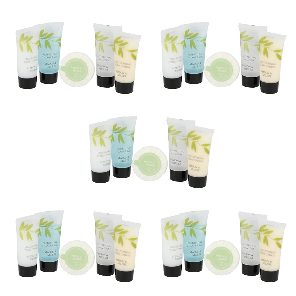 Mason & Miller - Shower Gel, Shampoo, Soap, Conditioner and Body Lotion (50 x 20ml) 250 pcs