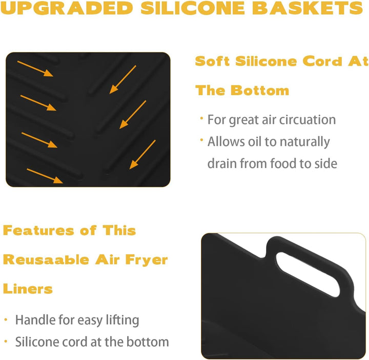 2PCS Silicone Pot for Ninjas Dual Air Fryer