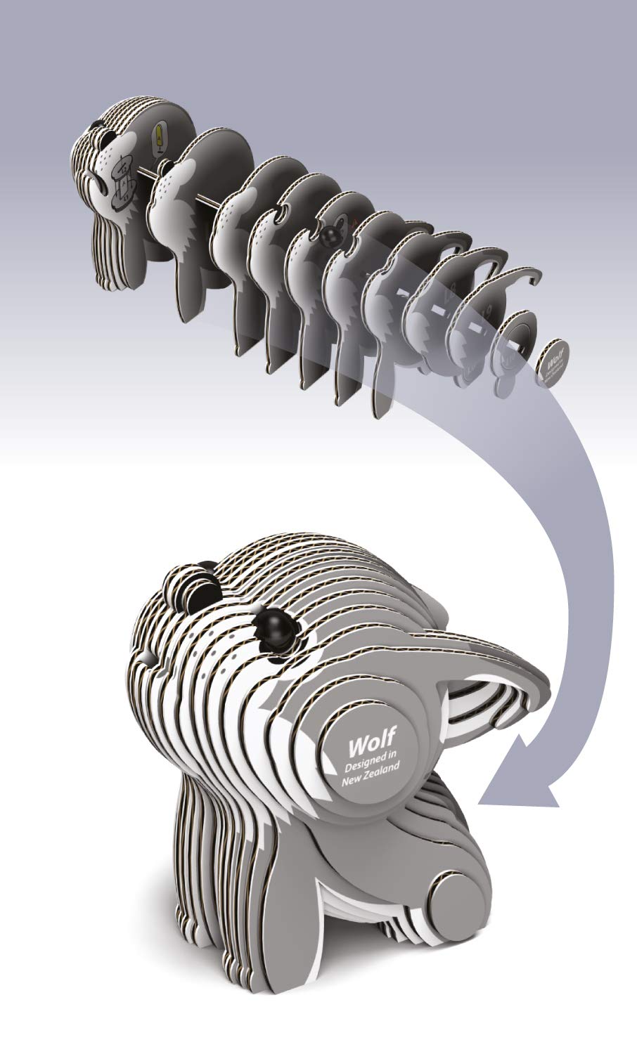 EUGY 3D Wolf Model - Craft Kit