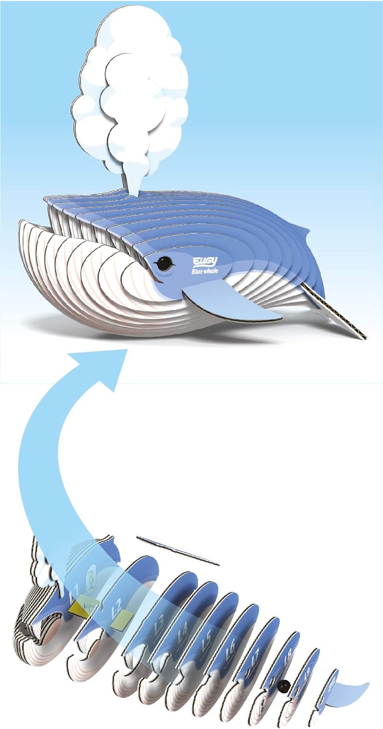 EUGY 3D Blue Whale Model Craft Kit