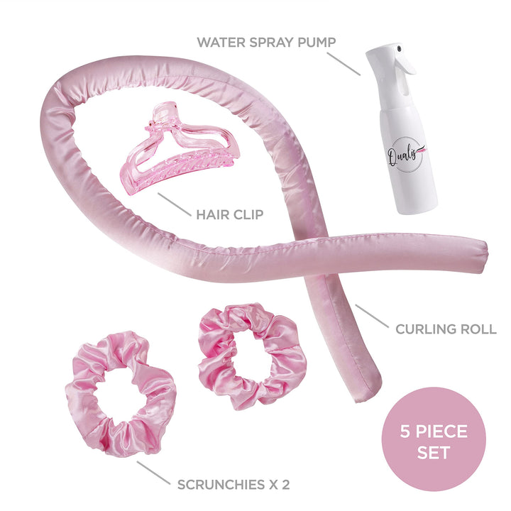 Heatless Hair Curler Headband with Mist Bottle