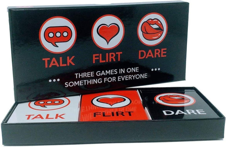 Talk, Flirt or Dare Romantic Card Game for Couples - 3 Games in 1