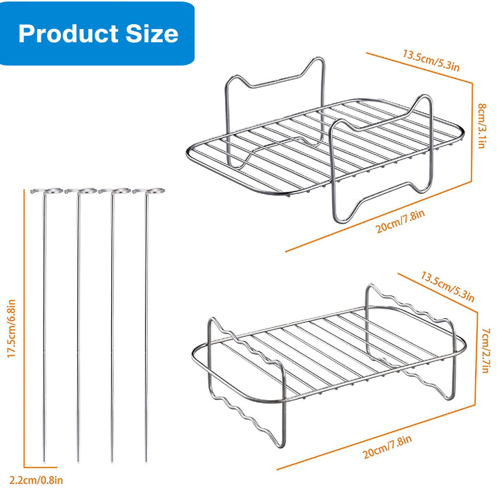 Air Fryer Rack Stainless Steel + Accessories Kit Suitable for Ninja Food Dual Zone Air Fryer