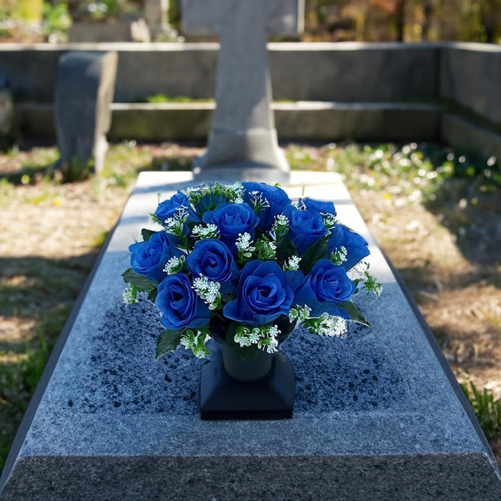 Pack Of 2 Artificial Blue Flowers Pots