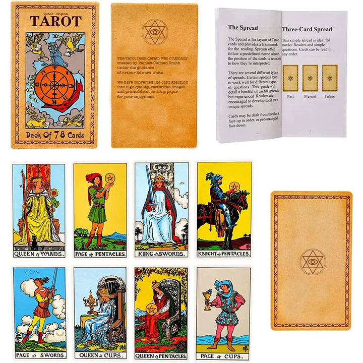 78 PCS Original Tarot Cards And Book For Beginners Set | Deck with 100 Page Guide Book