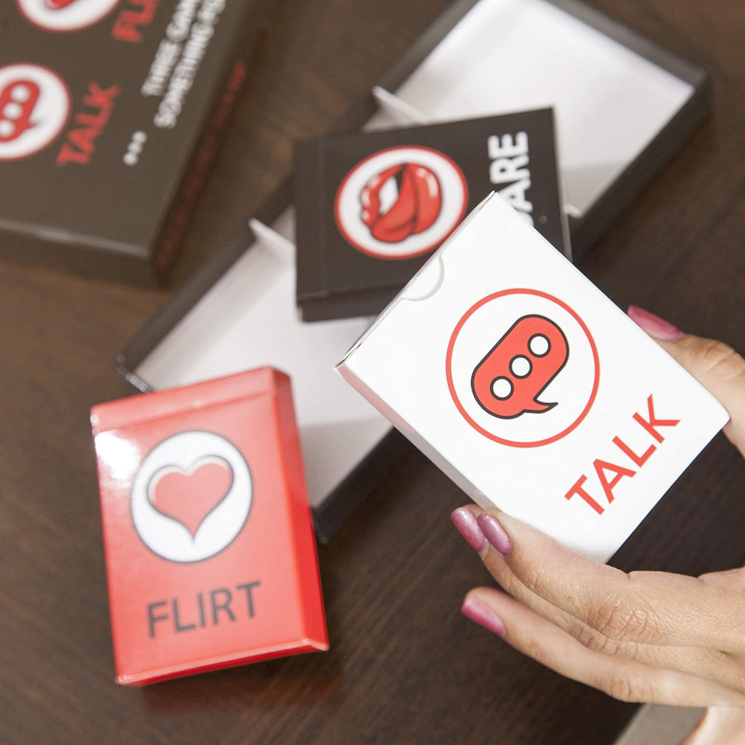 Talk, Flirt or Dare Romantic Card Game for Couples - 3 Games in 1