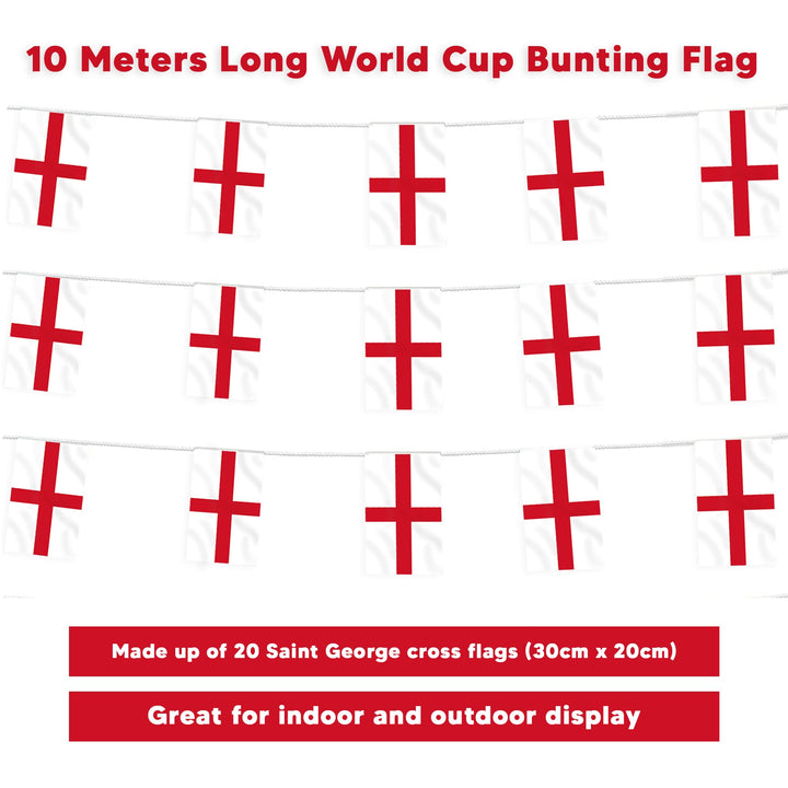Euro 2024 - England Flag Bunting 10M with 20 Flags