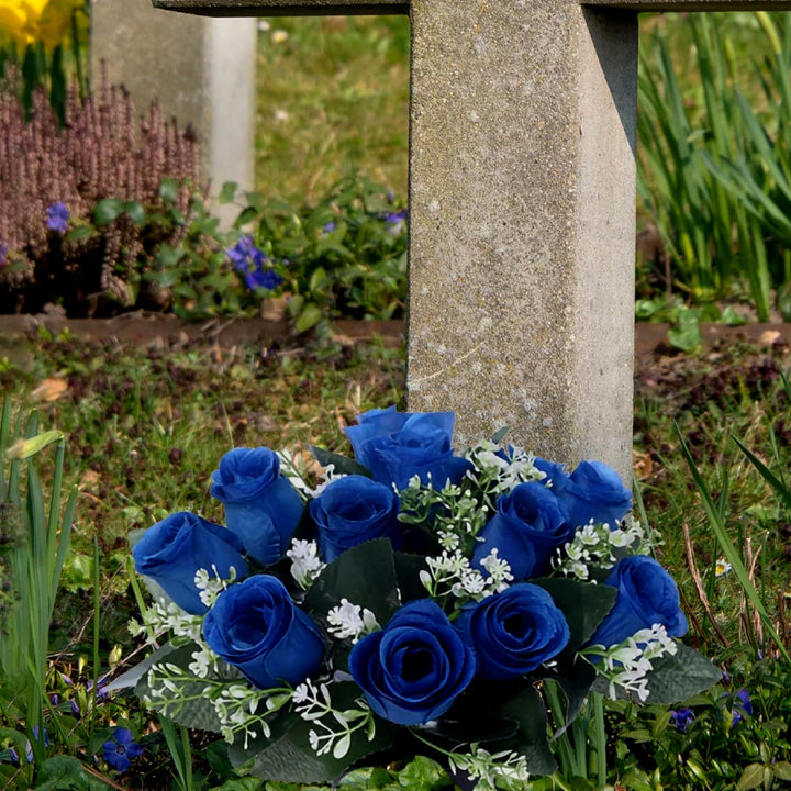 Pack Of 2 Artificial Blue Flowers Pots