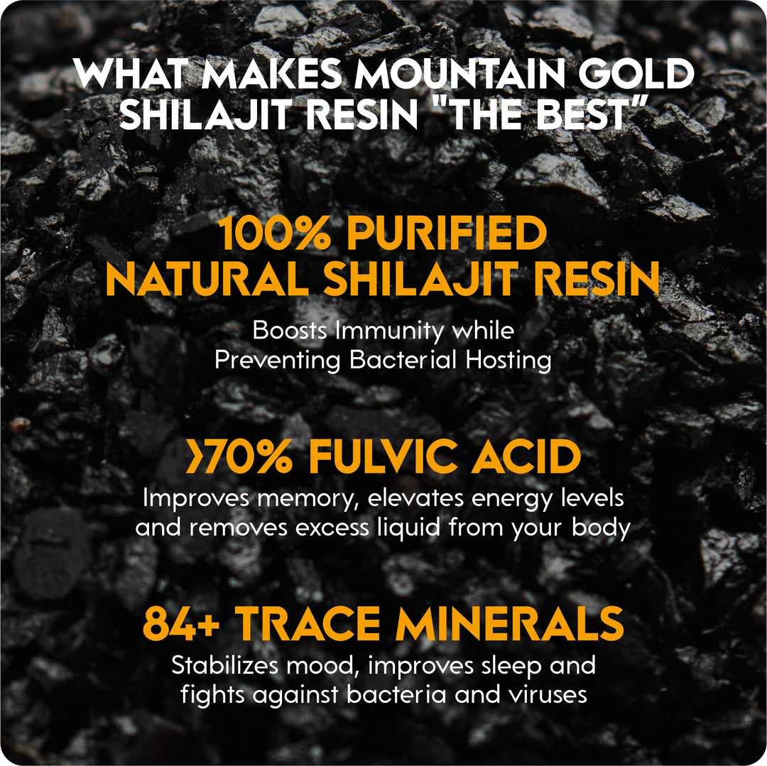 Shilajit Resin Mountain Gold Shilajit - 100% Pure Shilajit, Vegan