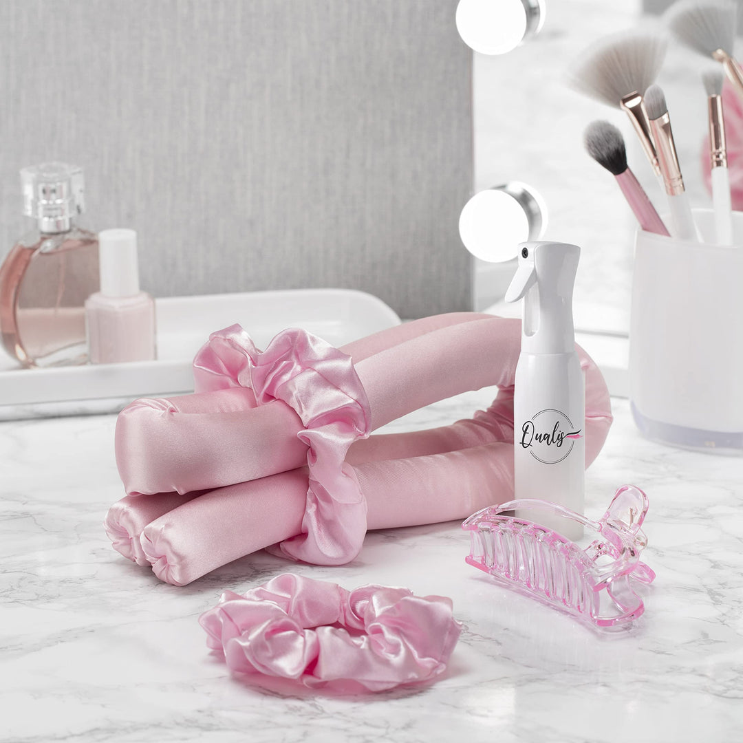 Heatless Hair Curler Headband with Mist Bottle